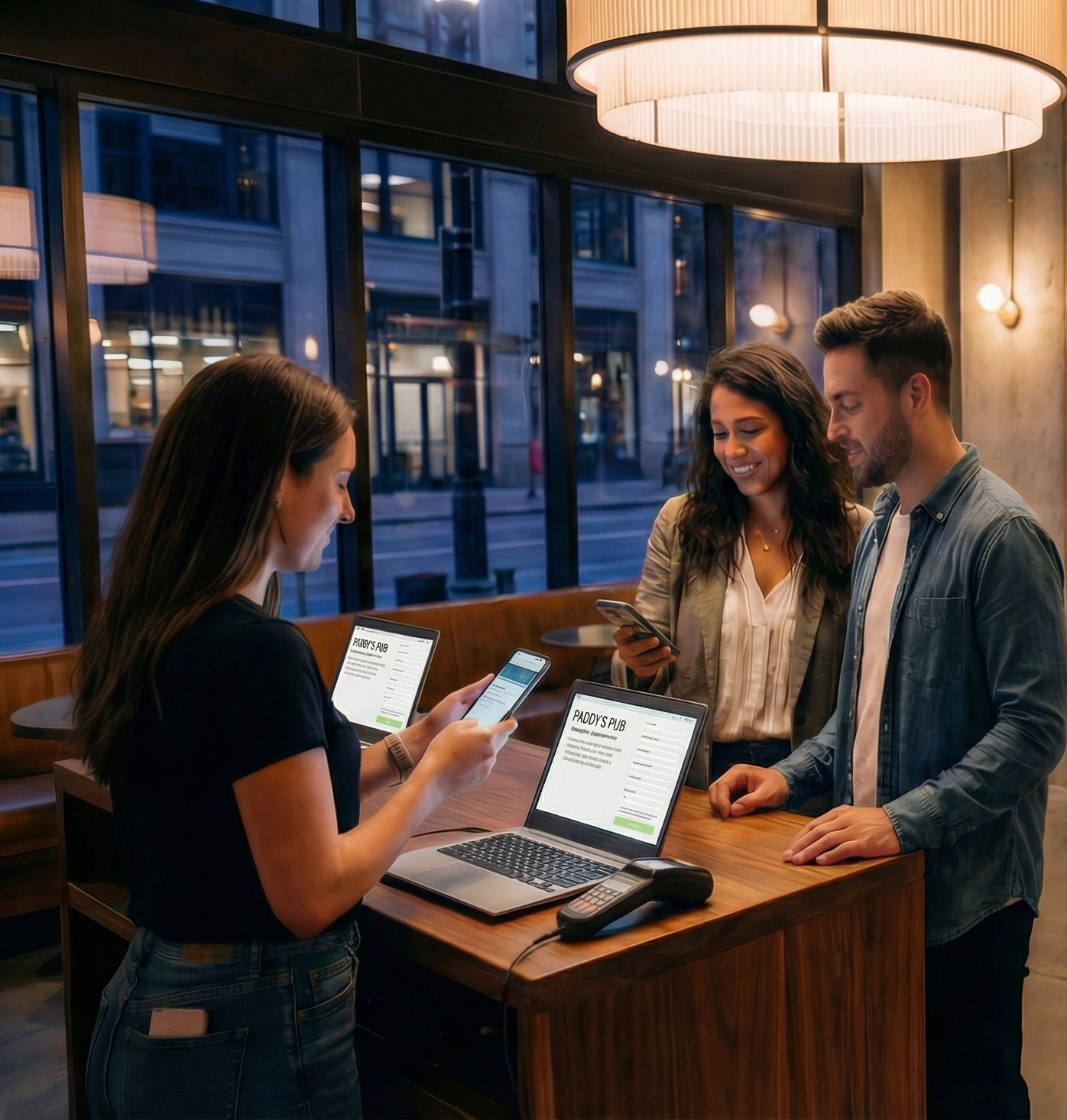 Fast check-in with laptop kiosks and barcode scanners